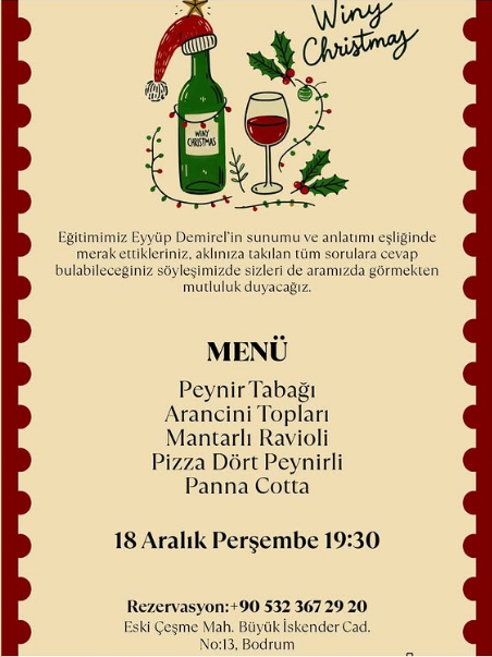Bodrum’da Noel Esintisi: Winy Christmas ile Gastronomi ve Söyleşi Bir Arada